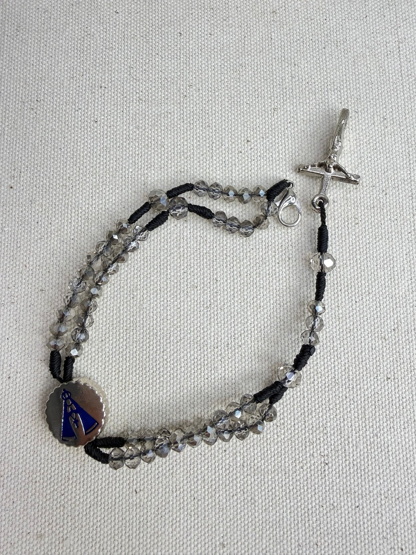 Pulseira Terço Nossa Senhora Aparecida com Cristais