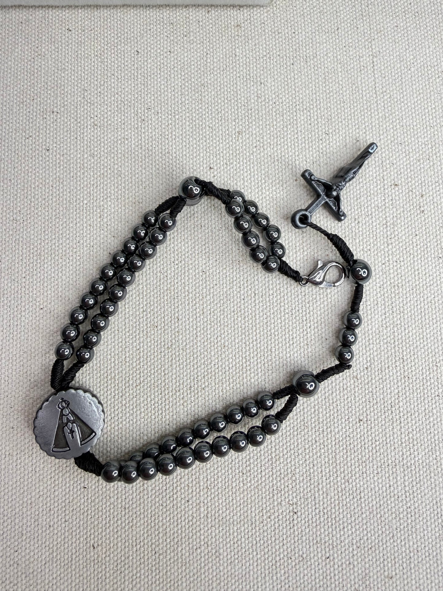 Pulseira Terço Nossa Senhora Aparecida com Cristais