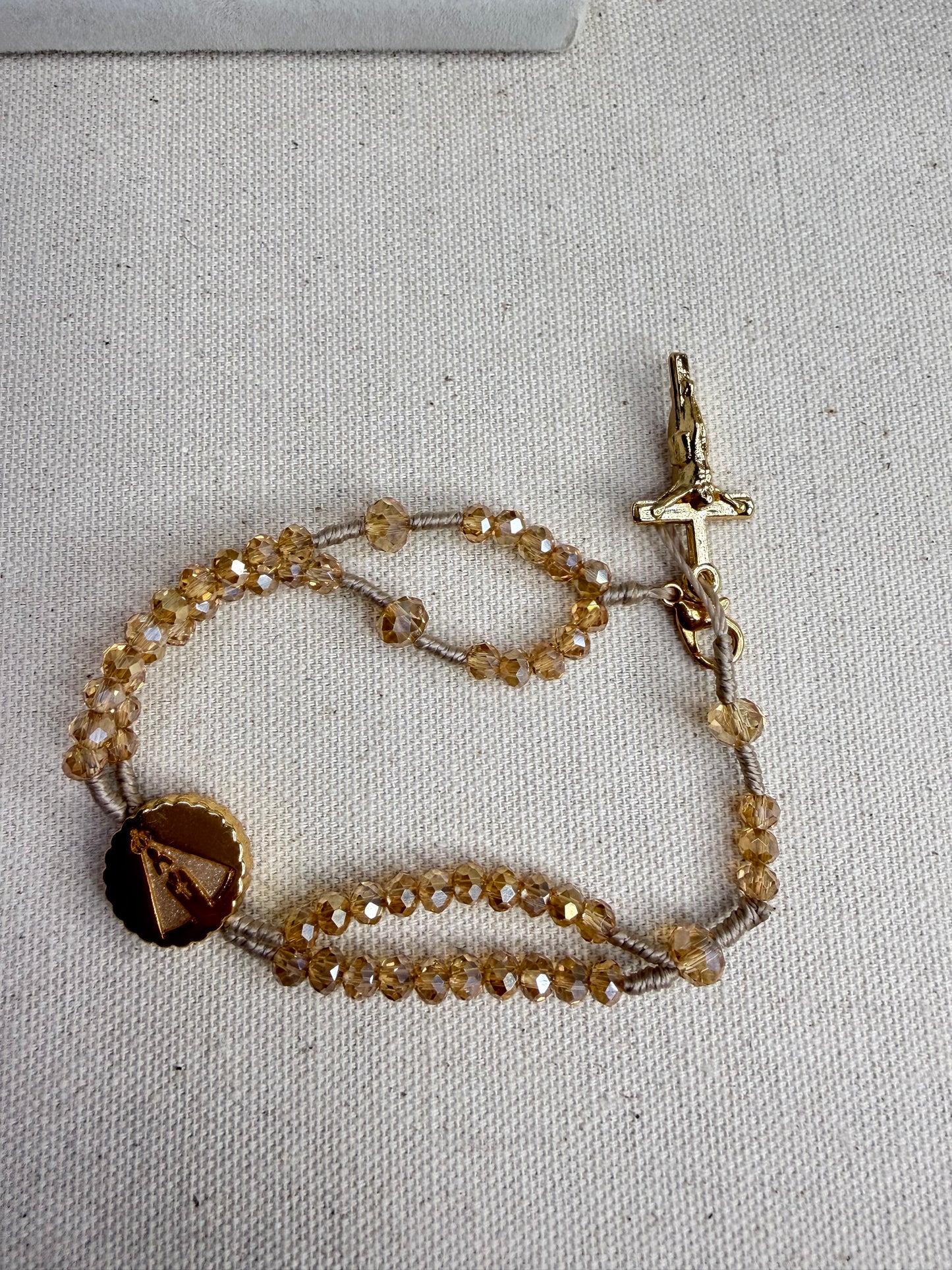 Pulseira Terço Nossa Senhora Aparecida com Cristais