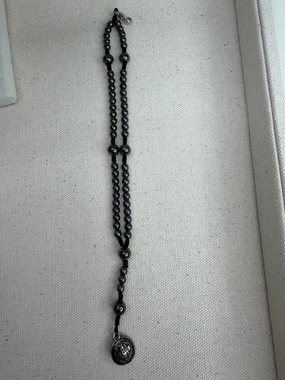 St. Benedict Hematite Rosary Bracelet – Protection, strength, and faith
