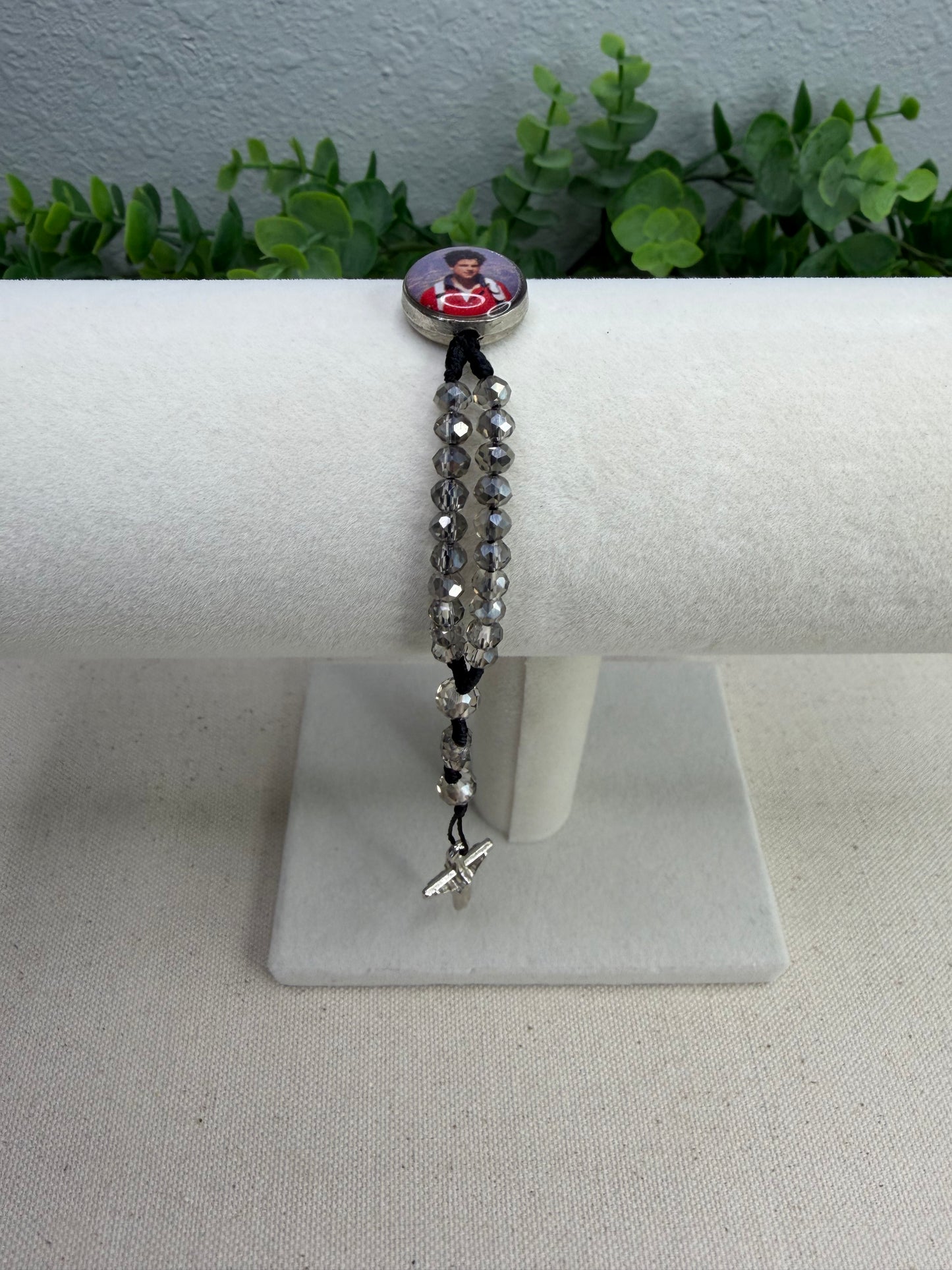 Saint Carlo Acutis Rosary Bracelet - Living faith in every detail (Smoky)
