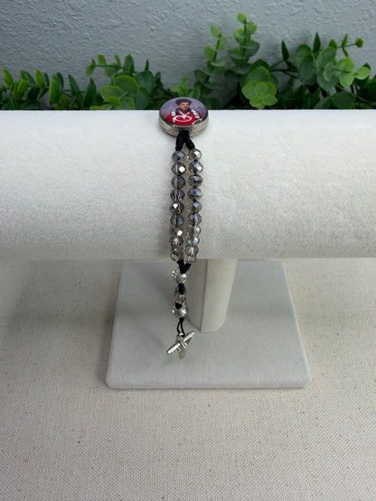 Saint Carlo Acutis Rosary Bracelet - Living faith in every detail (Smoky)