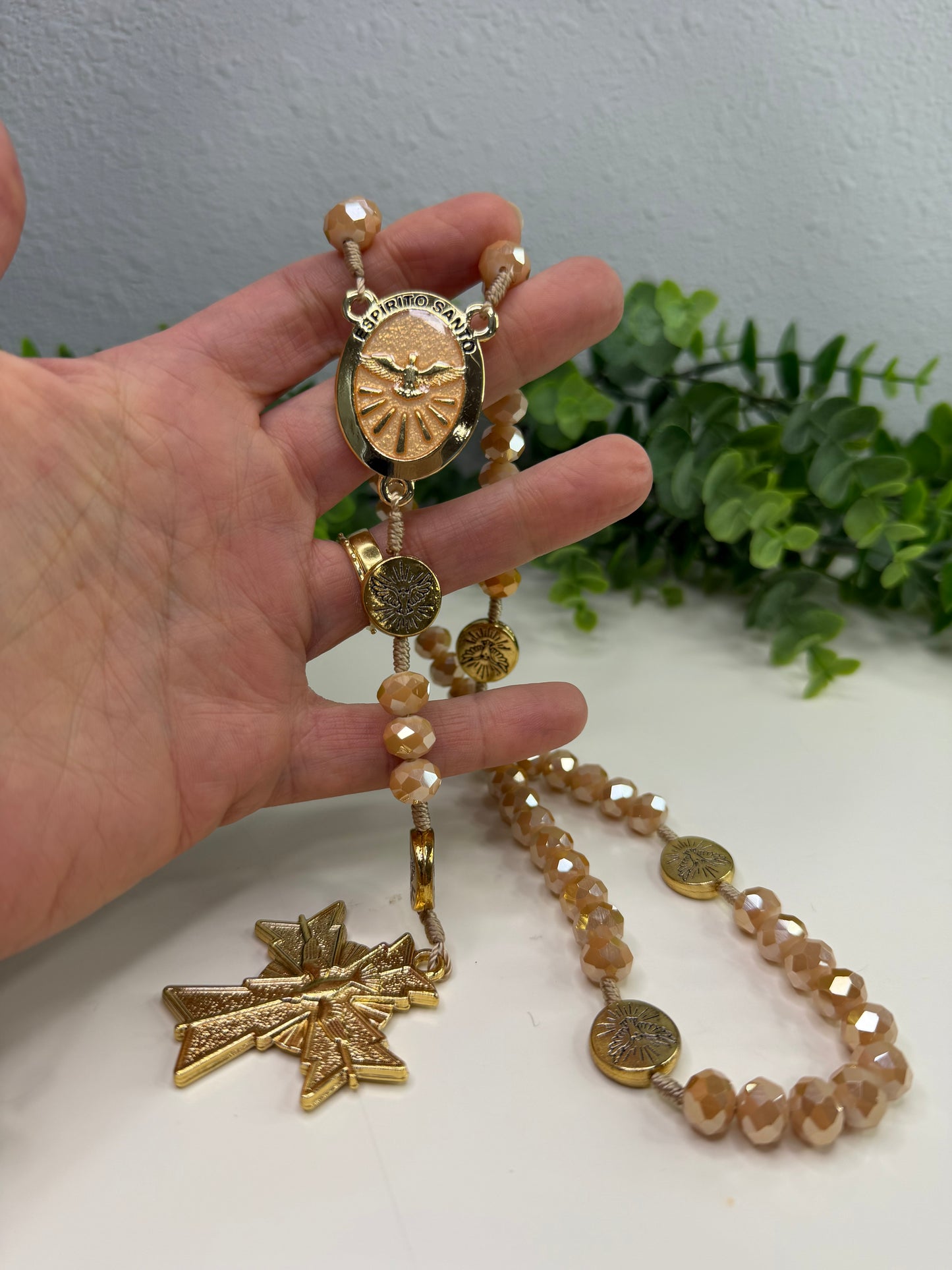 Holy Spirit Rosary in Crystals