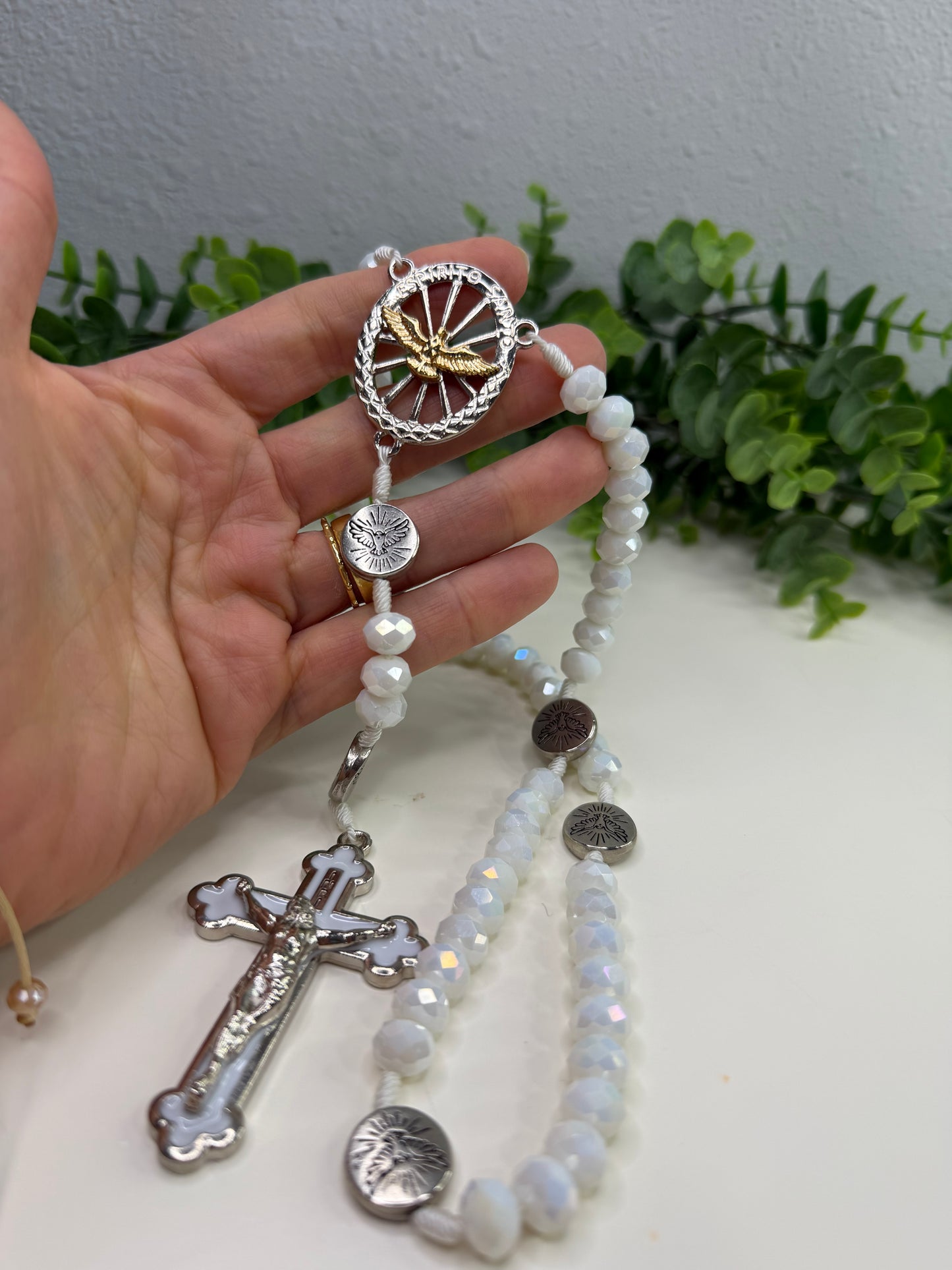 Holy Spirit Rosary in Crystals