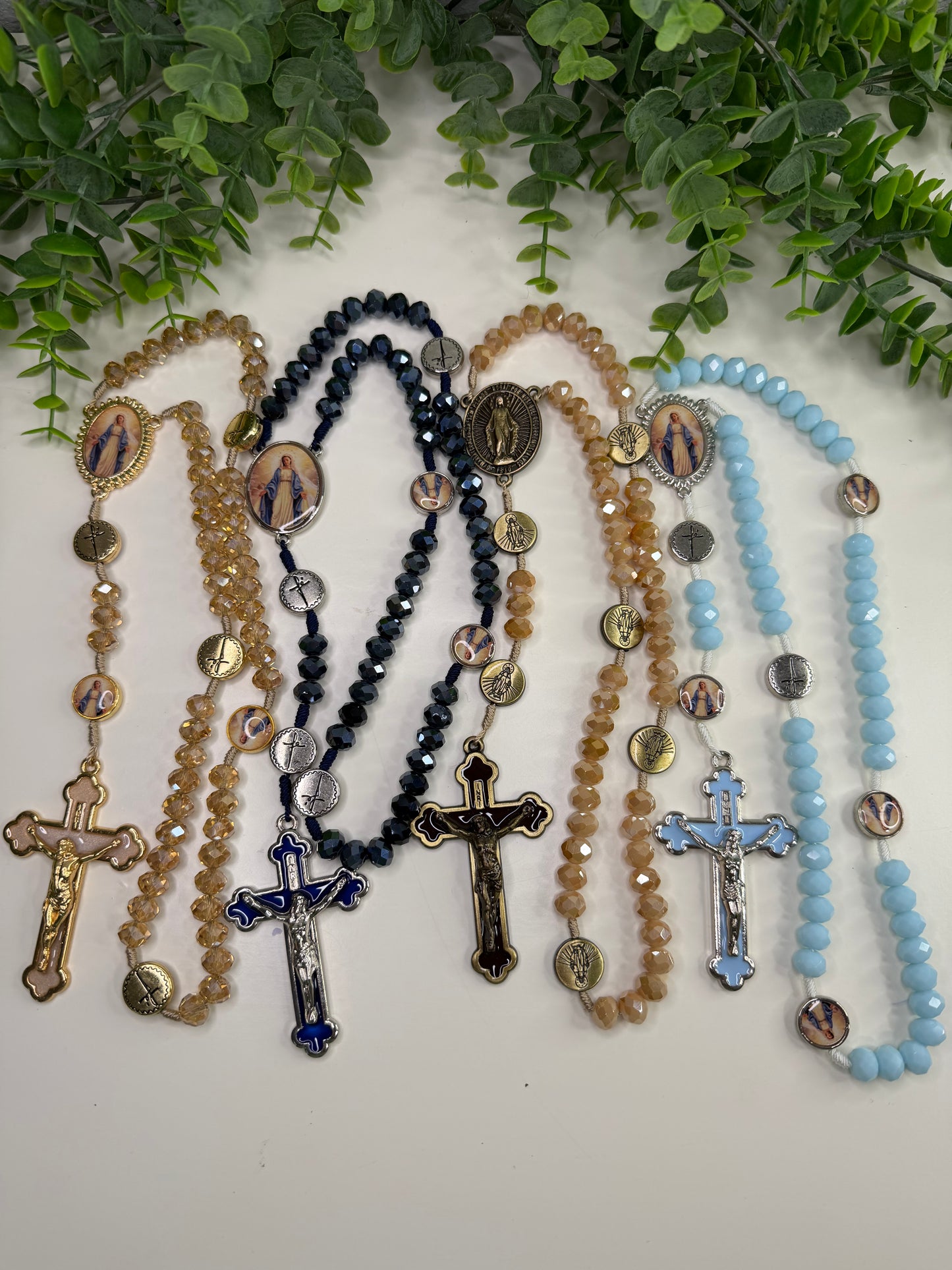 Our Lady of Grace Rosary in Crystals
