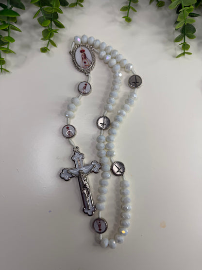 Our Lady of Fátima Rosary in Crystals