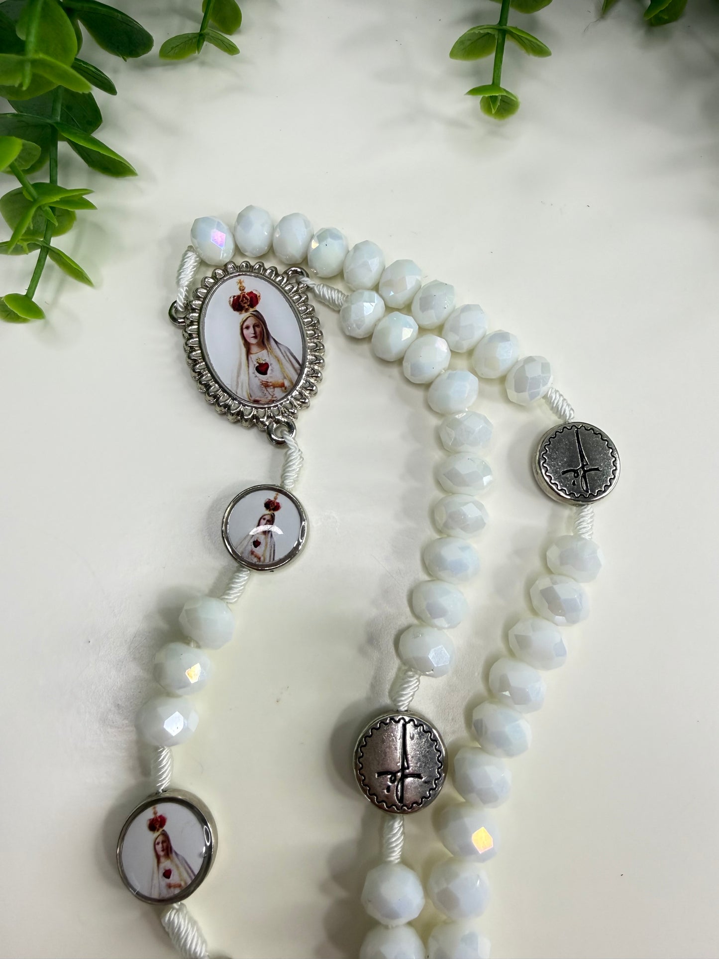 Our Lady of Fátima Rosary in Crystals