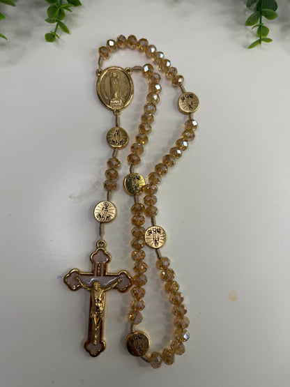 Our Lady of Fátima Rosary in Crystals