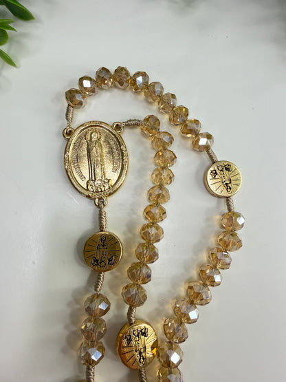 Our Lady of Fátima Rosary in Crystals