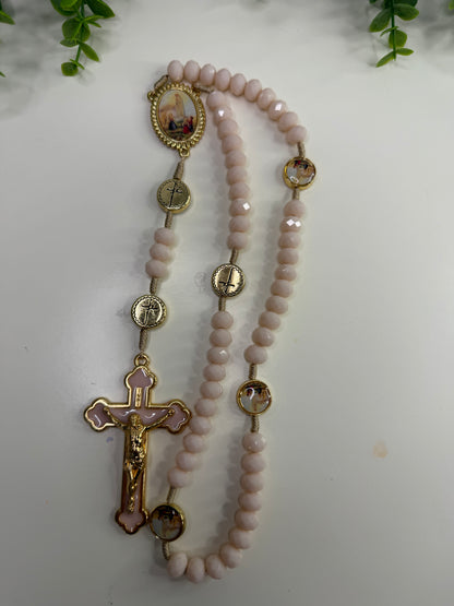 Our Lady of Fátima Rosary in Crystals