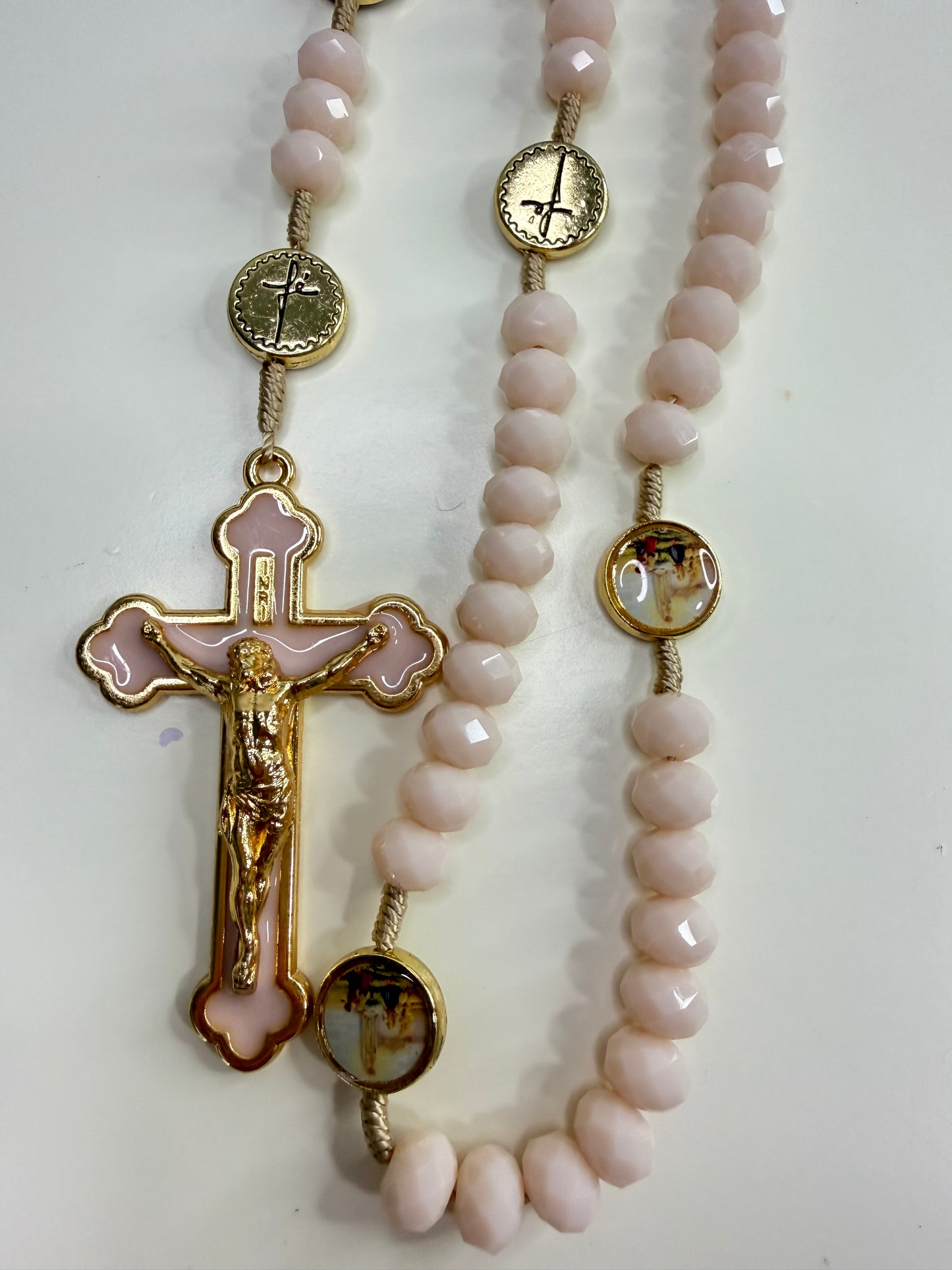 Our Lady of Fátima Rosary in Crystals