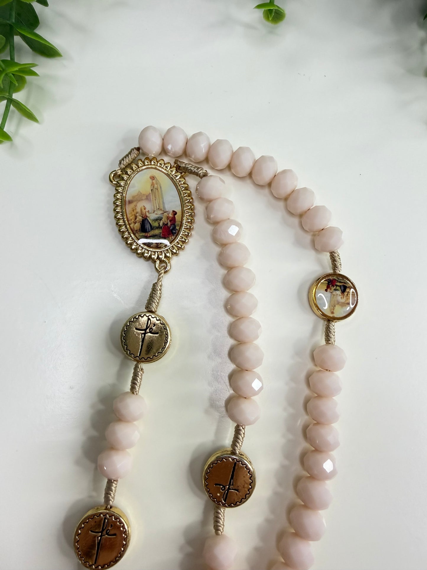 Our Lady of Fátima Rosary in Crystals