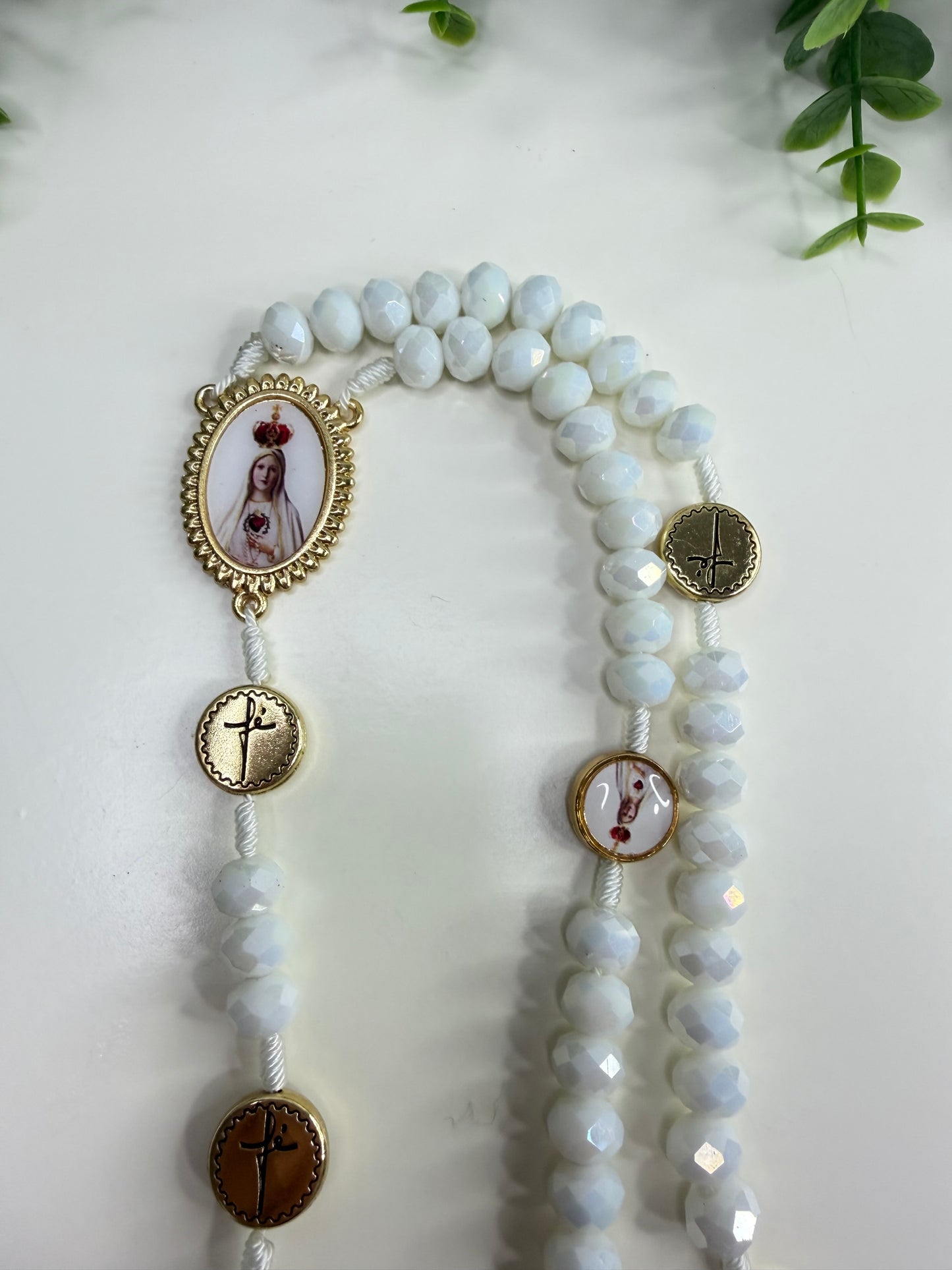 Our Lady of Fátima Rosary in Crystals