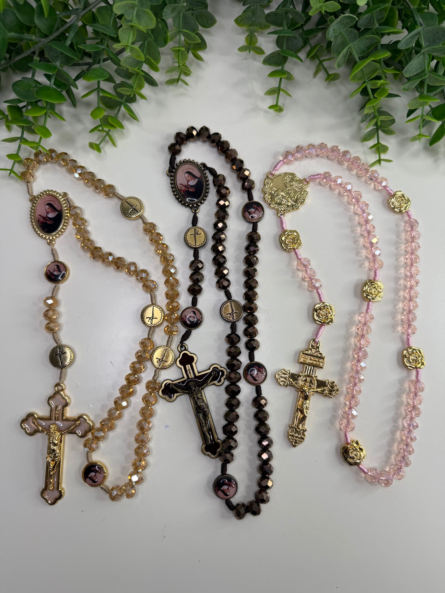Saint Rita of Cascia Rosary in Crystals