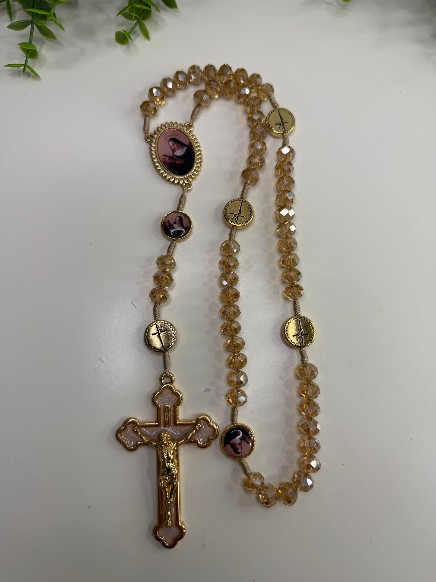 Saint Rita of Cascia Rosary in Crystals