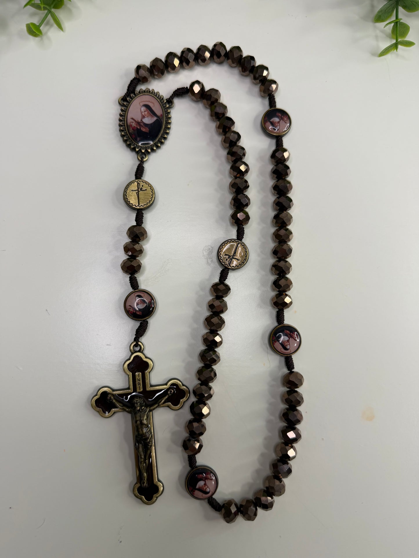 Saint Rita of Cascia Rosary in Crystals
