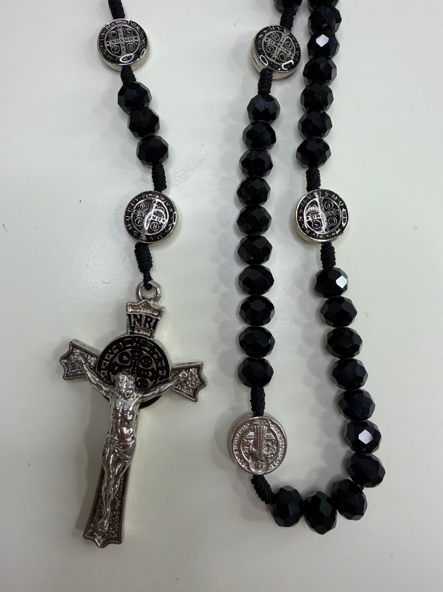 Saint Benedict Rosary in Crystals and Wood