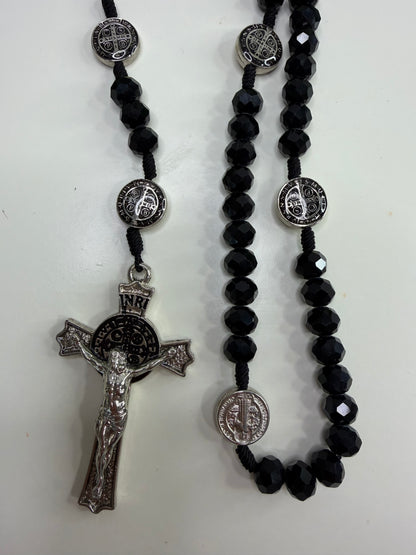 Saint Benedict Rosary in Crystals and Wood
