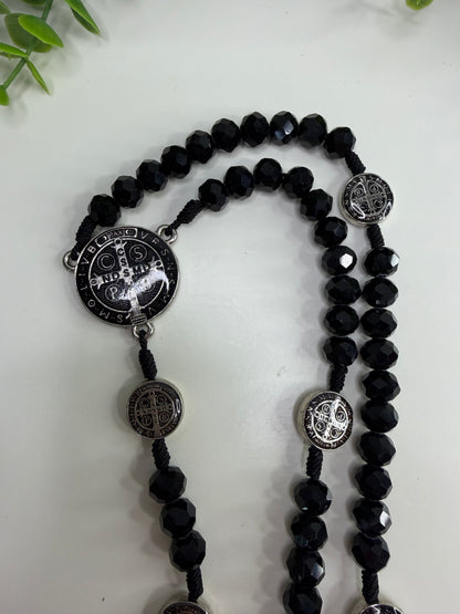 Saint Benedict Rosary in Crystals and Wood
