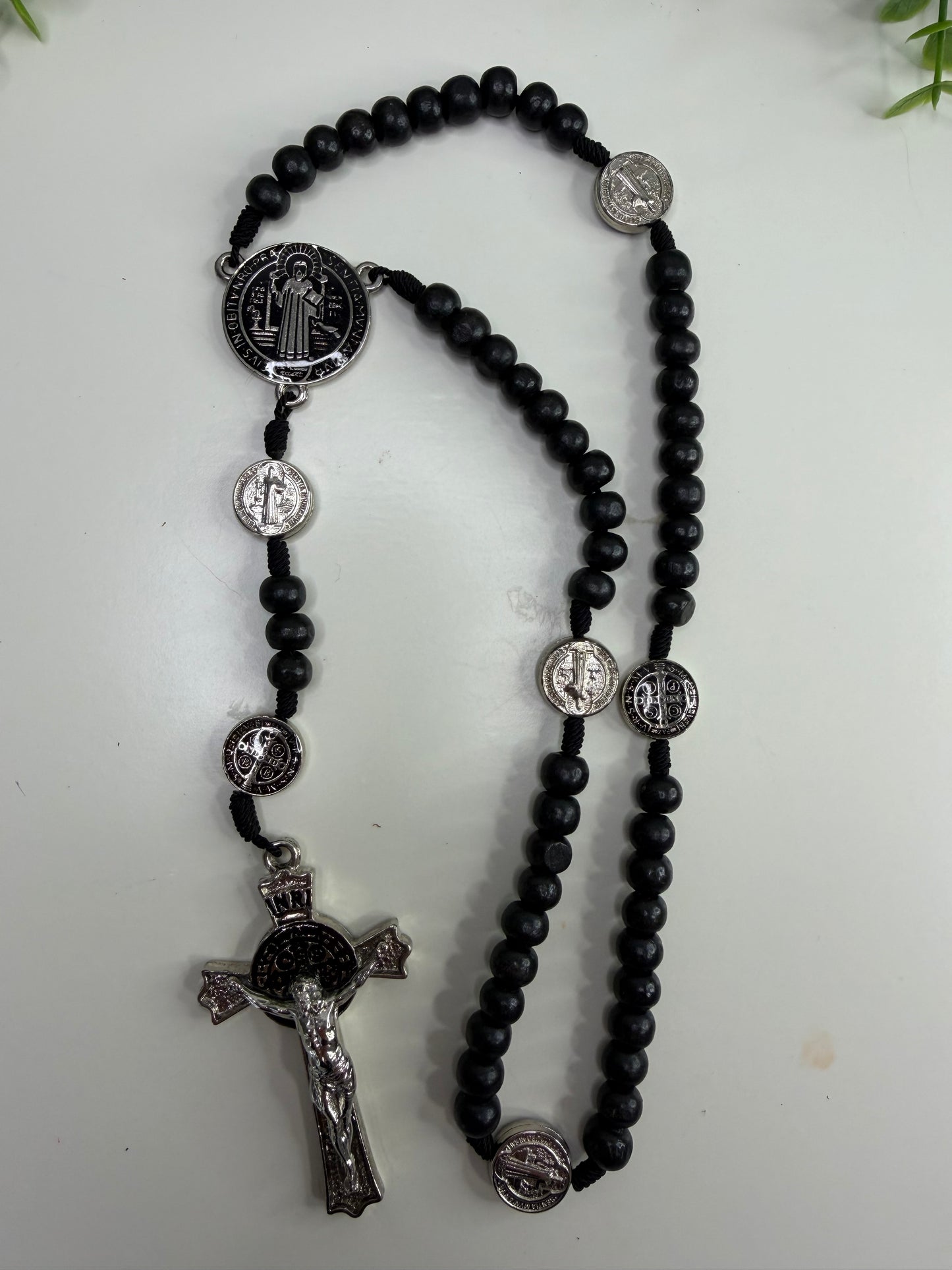 Saint Benedict Rosary in Crystals and Wood