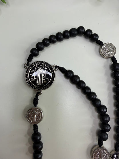 Saint Benedict Rosary in Crystals and Wood