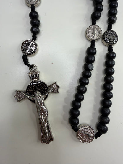 Saint Benedict Rosary in Crystals and Wood