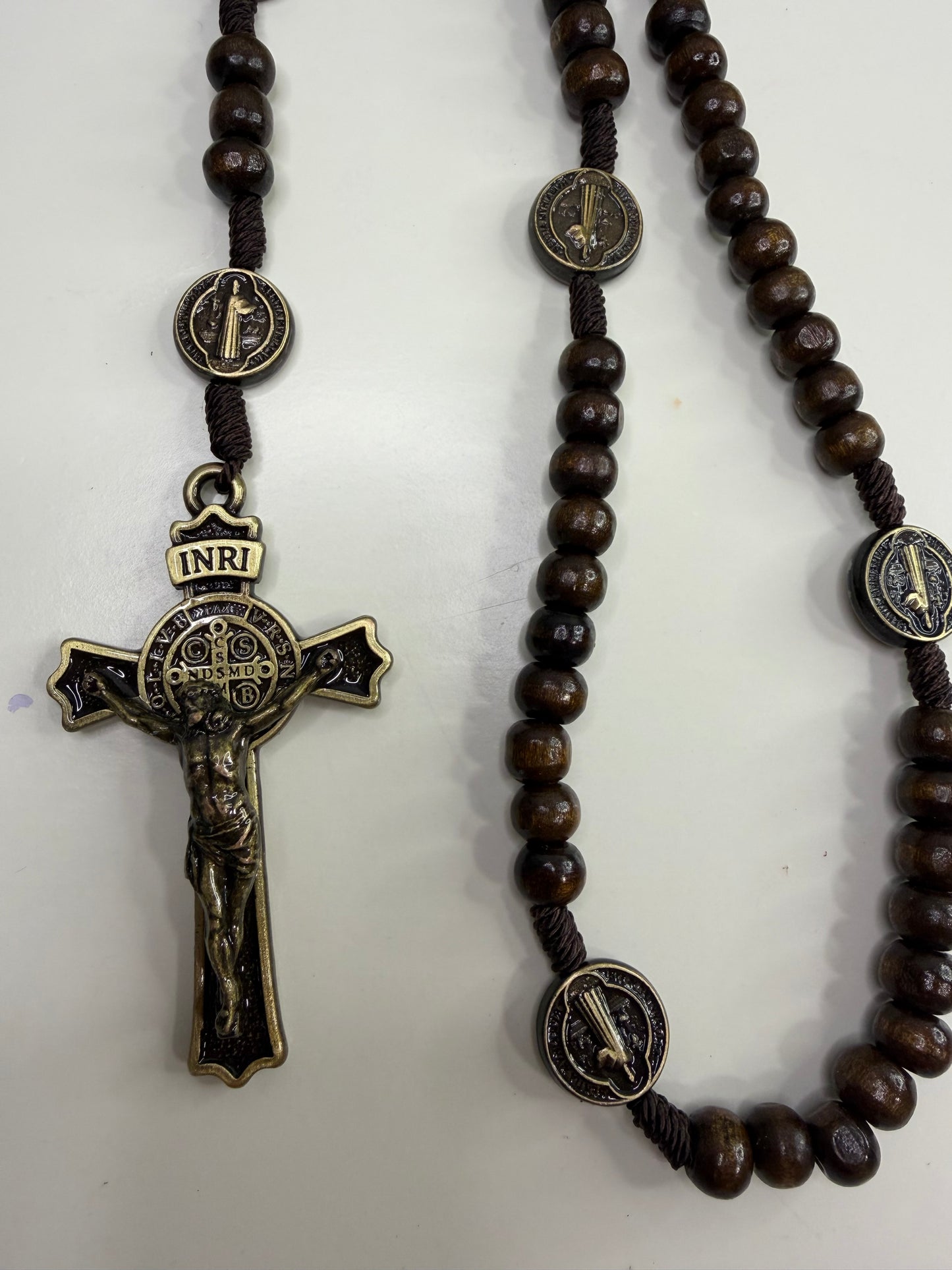 Saint Benedict Rosary in Crystals and Wood