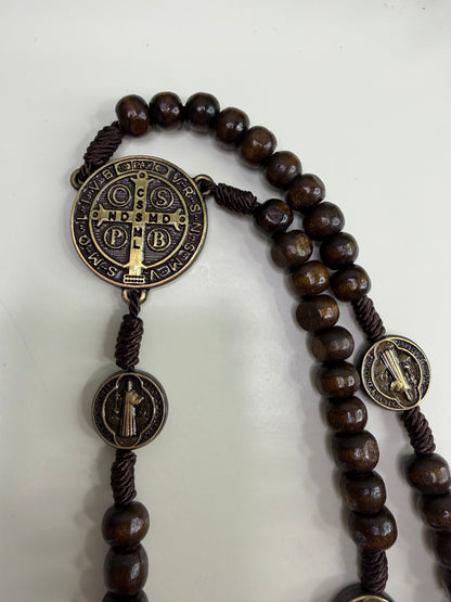 Saint Benedict Rosary in Crystals and Wood