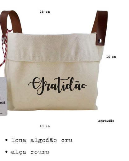 Cesto Decorativo com Alça de Couro