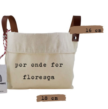 Cesto Decorativo com Alça de Couro