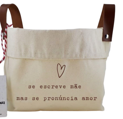 Cesto Decorativo com Alça de Couro