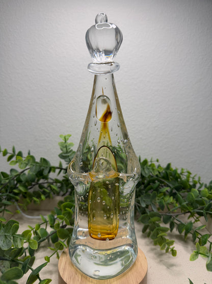 Murano Statue of Our Lady of Fatima – 26cm (Amber)