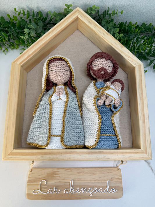 Wall/Door Decoration – Holy Family in Crochet