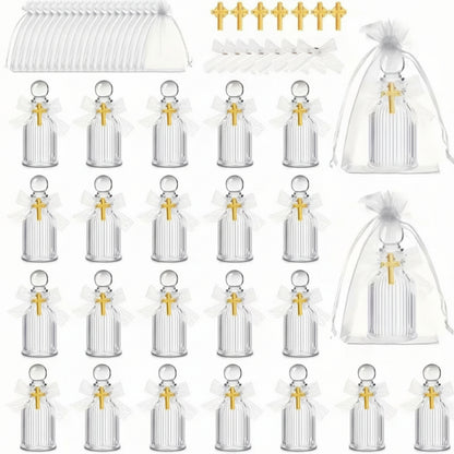 Mini Garrafinha de Água Benta com Cruz Dourada