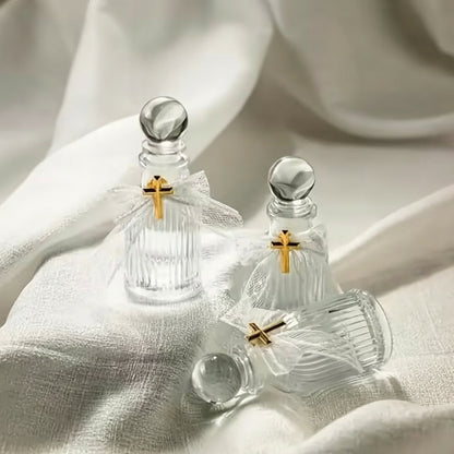 Mini Garrafinha de Água Benta com Cruz Dourada