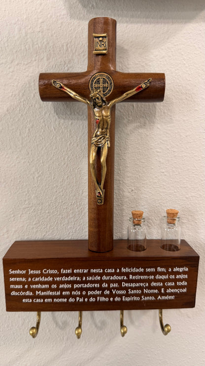 Home Prayer Key Holder with Crucifix – 17 cm