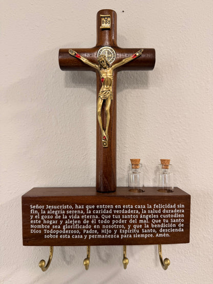 Home Prayer Key Holder with Crucifix – 17 cm