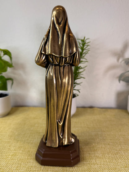 Adorno de Santa Rita de Cássia em Metal Ouro Velho