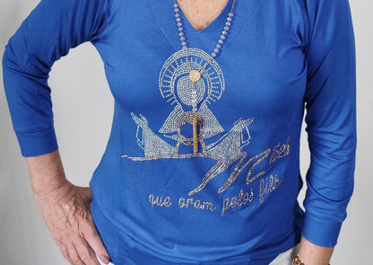 Blusa Brilho Manga 3/4