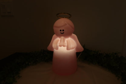 Luminária Anjo com Auréola – Azul | Branco | Rosa