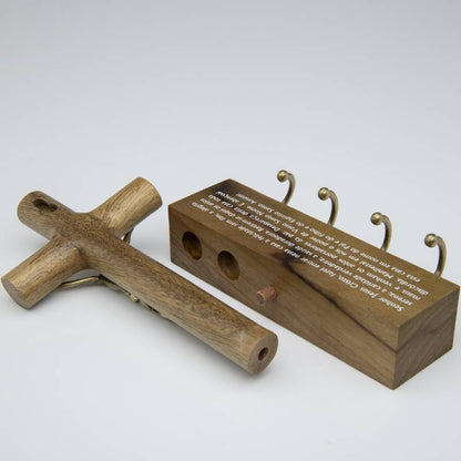 Porta-Chaves Oração do Lar com Crucifixo – 17 cm