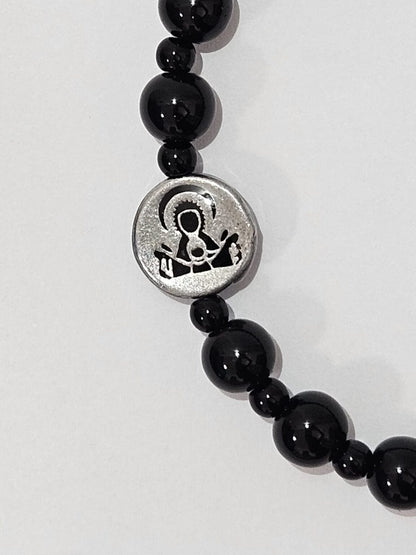 Pulseira Terço em Pedra Natural Ágata Brilho