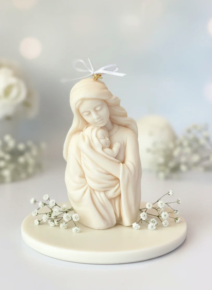 Vela Decorativa Nossa Senhora com o Menino Jesus – Amor de Mãe
