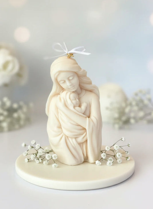 Vela Decorativa Nossa Senhora com o Menino Jesus – Amor de Mãe