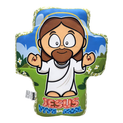 Almofada Cruz Jesus Vive em Mim