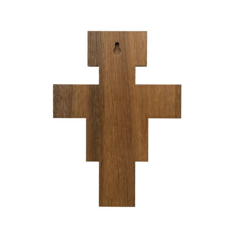 Cruz de São Damião em Madeira para Parede – 19 cm