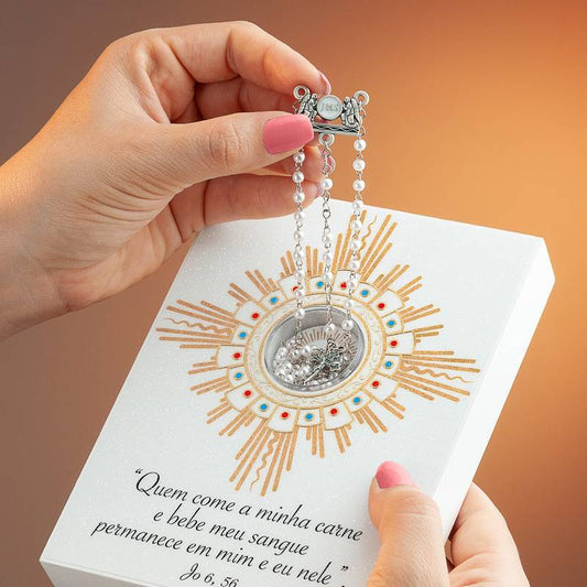 Lembrança de Eucaristia – Ostensório com Terço