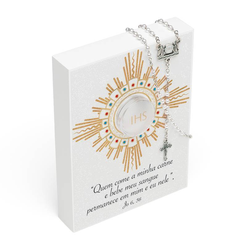 Lembrança de Eucaristia – Ostensório com Terço
