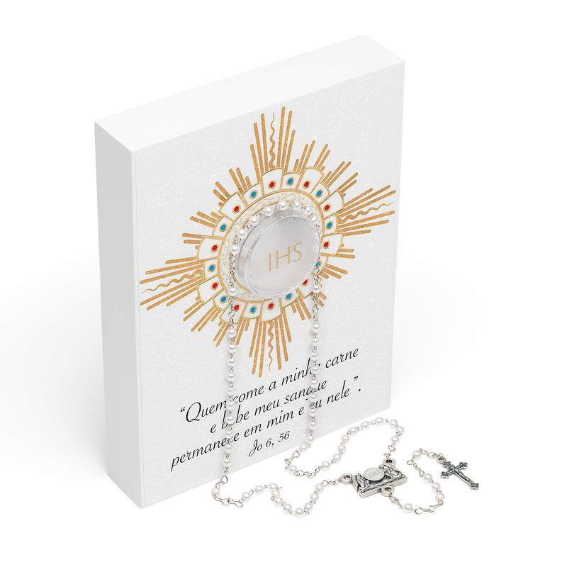 Lembrança de Eucaristia – Ostensório com Terço
