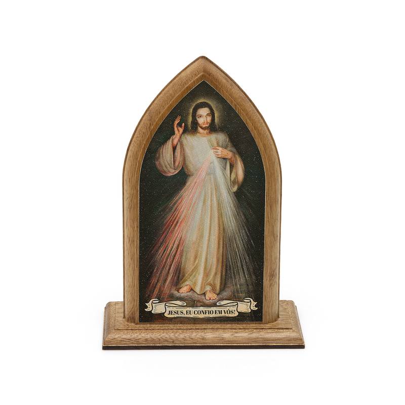 Capelinha de Jesus Misericordioso em Madeira com Brilho